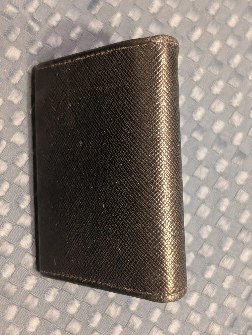 Prada Metallic Saffiano Leather Coin Pouch - Black In Excellent Condition!